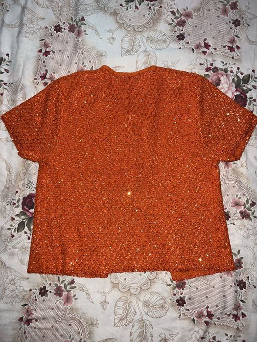 Cardigan portocaliu cu paiete Zara