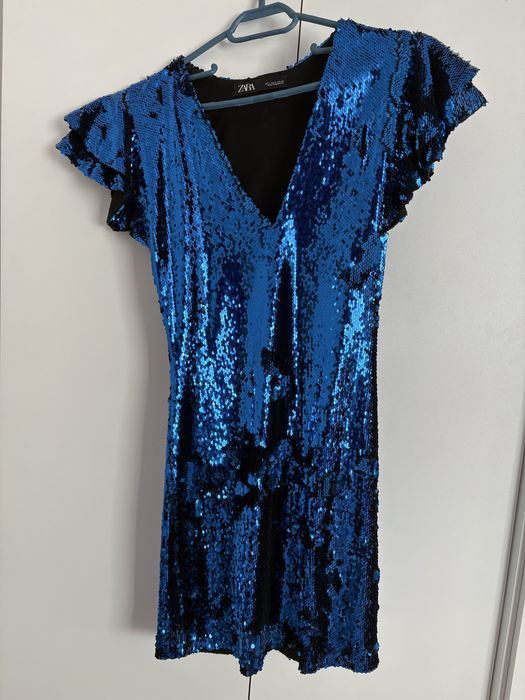 Rochie albastra cu paiete