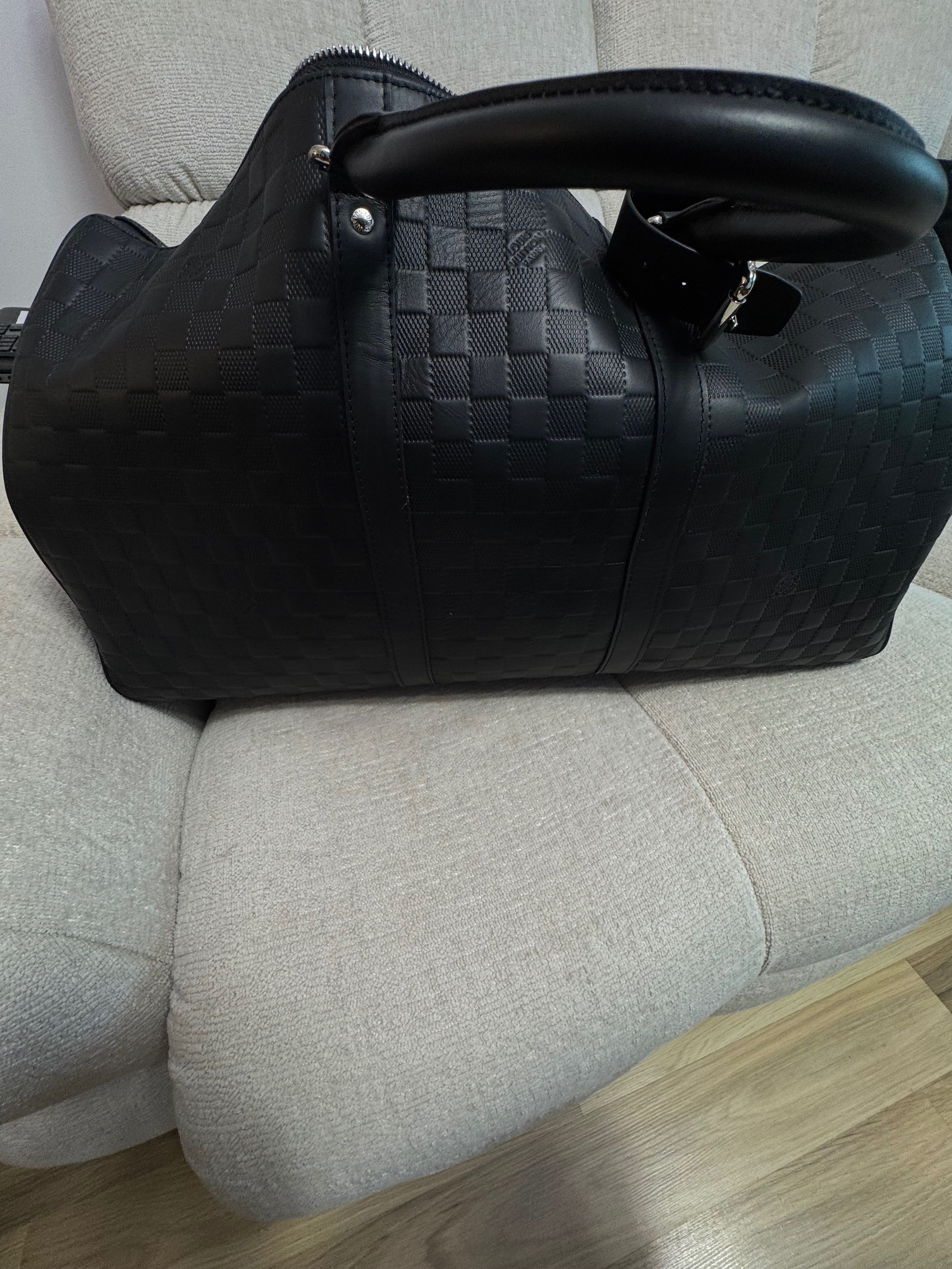Louis Vuitton-Чисто нов оригинален мъжки кожен сак 56 см