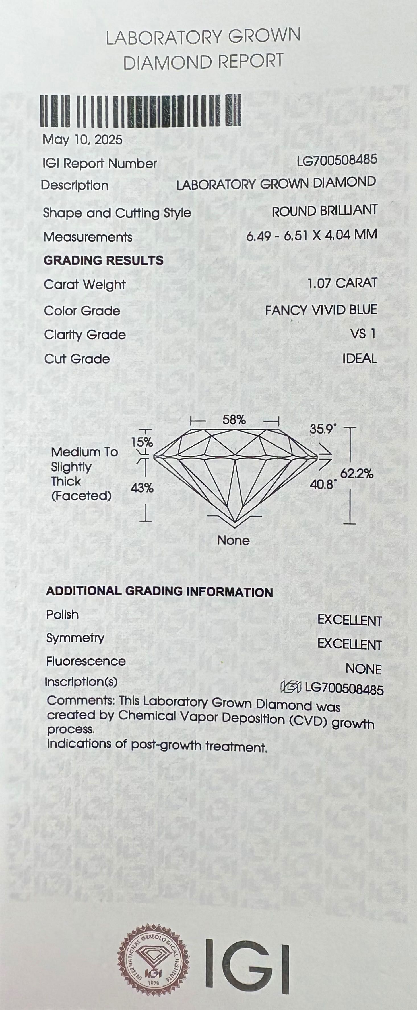 Обеци с лабораторни диаманти 2.15 ct