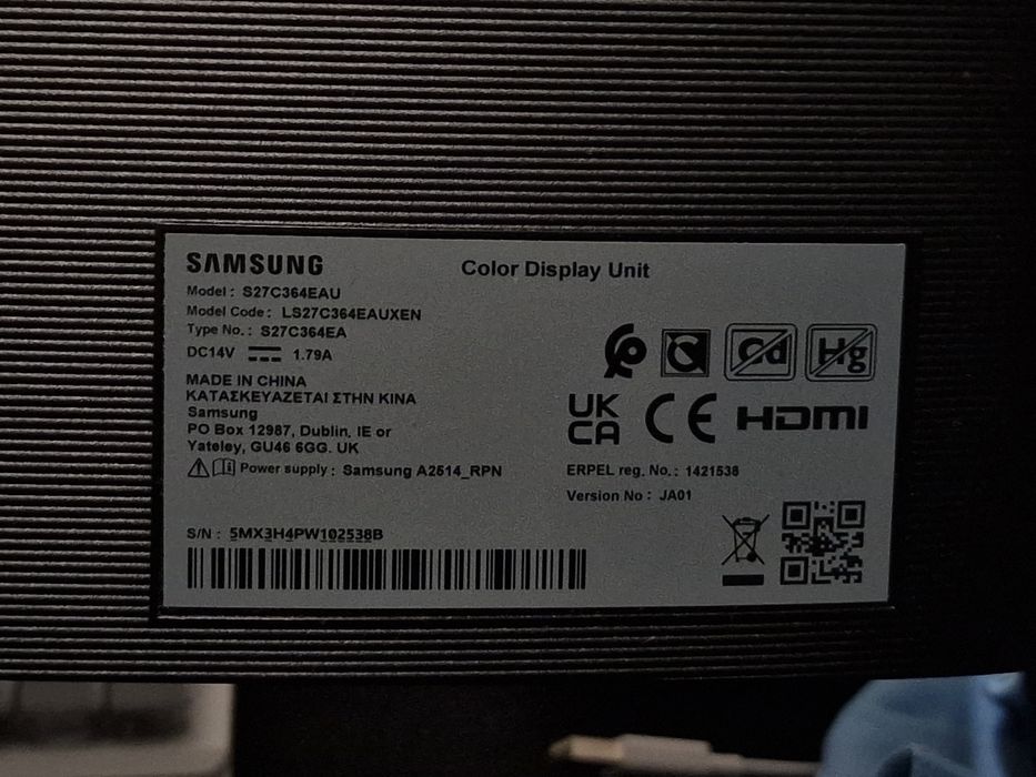 Monitor Samsung Curbat 27"