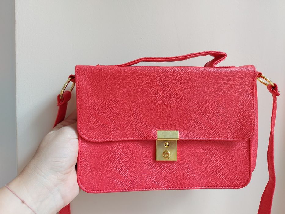 Малка чанта с дълга дръжка - корал