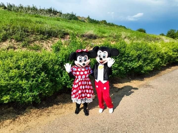 Mascote Minnie și Mickey,  pictură pe față..