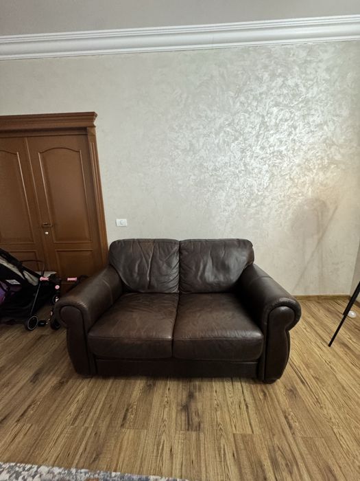 Set Canapele din Piele Neagra