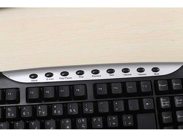Клавиатура фабрично кирилизирана USB, Черна + 9 Мултимедиини клавиша
