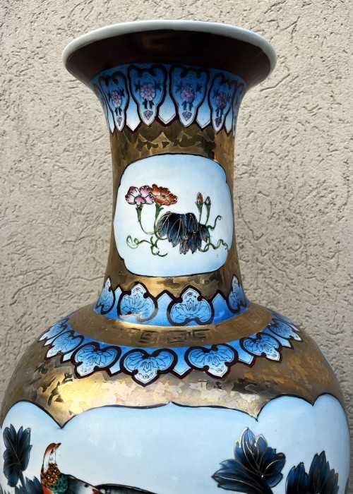 Impozanta vaza japoneza-stil Imari-email-aur-pasari-Olanda
