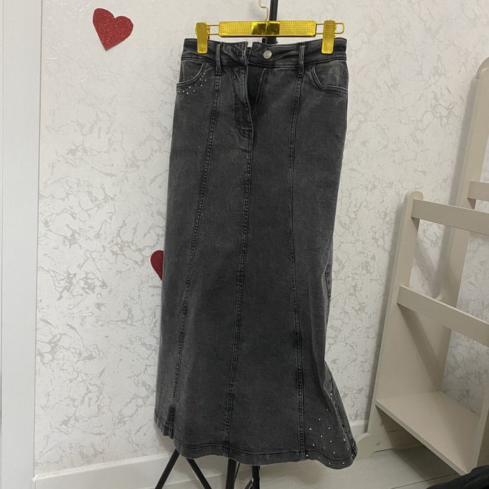 джинси юбка женская со стразами