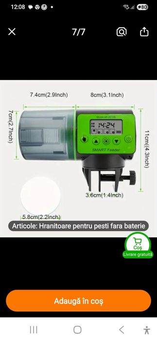 Hranitor acvariu pesti