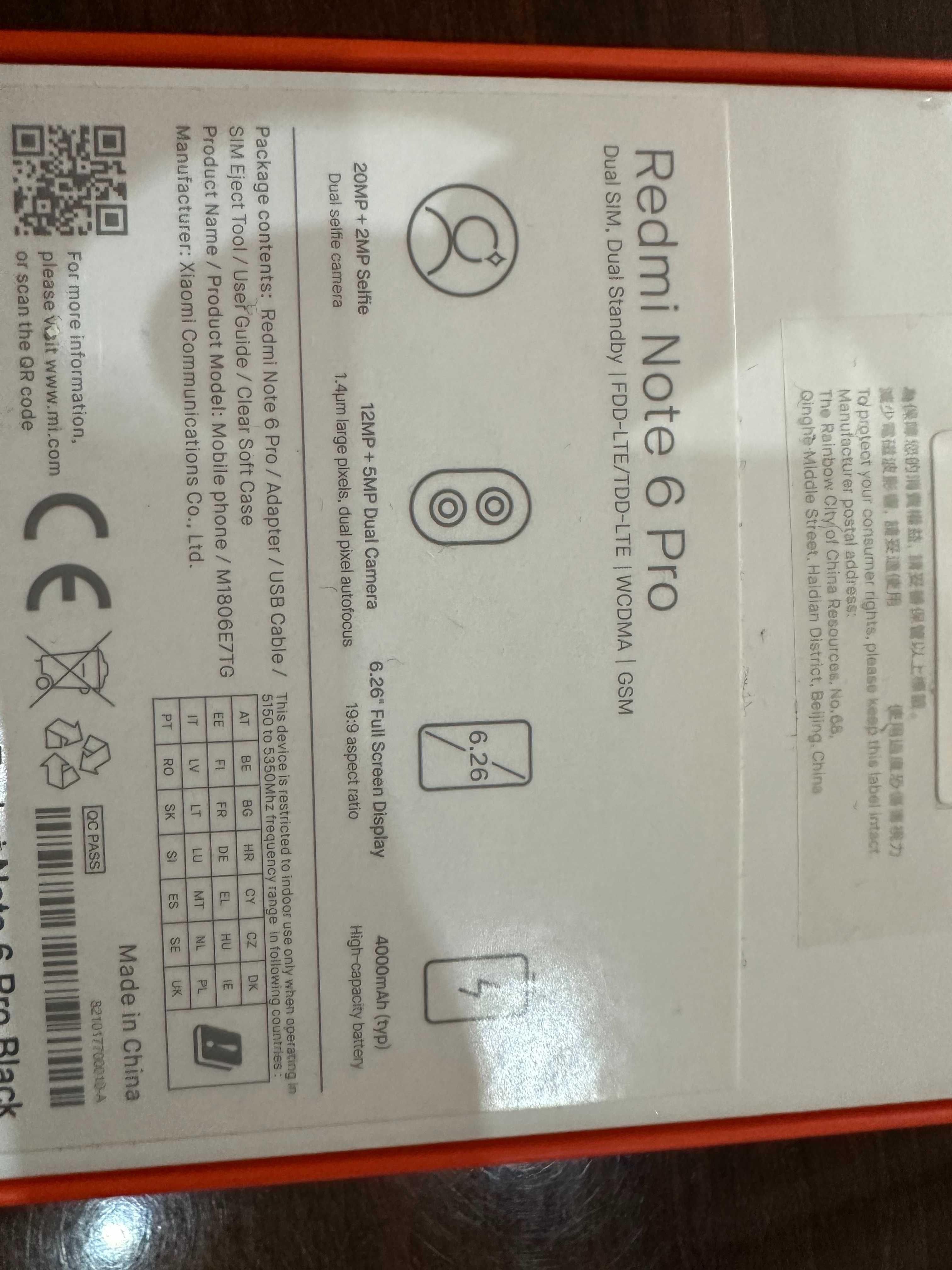 Redmi note 6 pro 64Gb 4Gb RAM