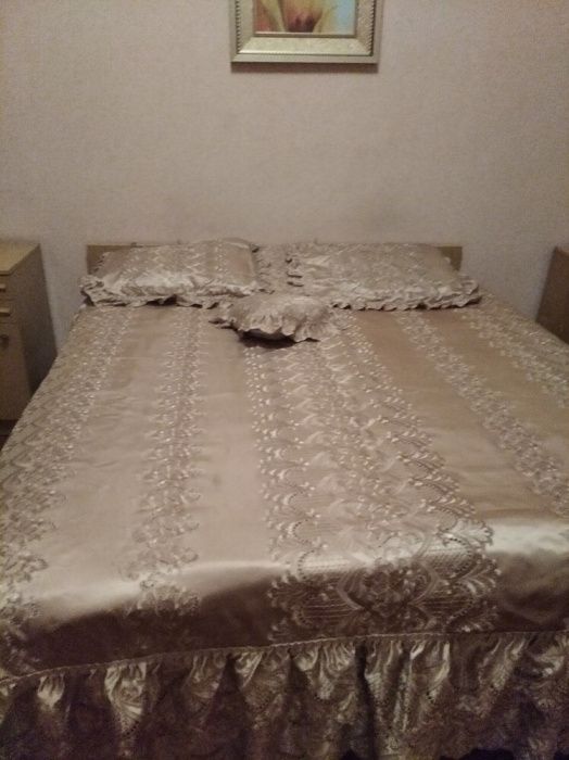 Покрывало дубай цвет золотисто шоколадный выбивка купили дорого