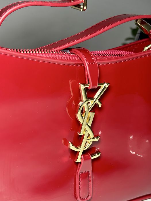 Кожена чанта ivsen loran черна-червена