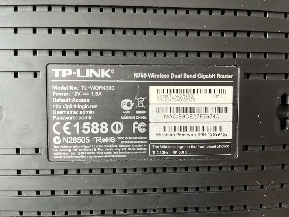 Router Gigabit TP-Link Wdr 4300 dual band N750