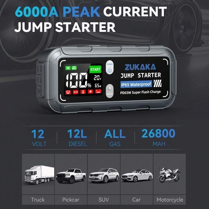 ‘ZUKAKA’ ZK005 Car Jump Starter 6000A 26800mAh