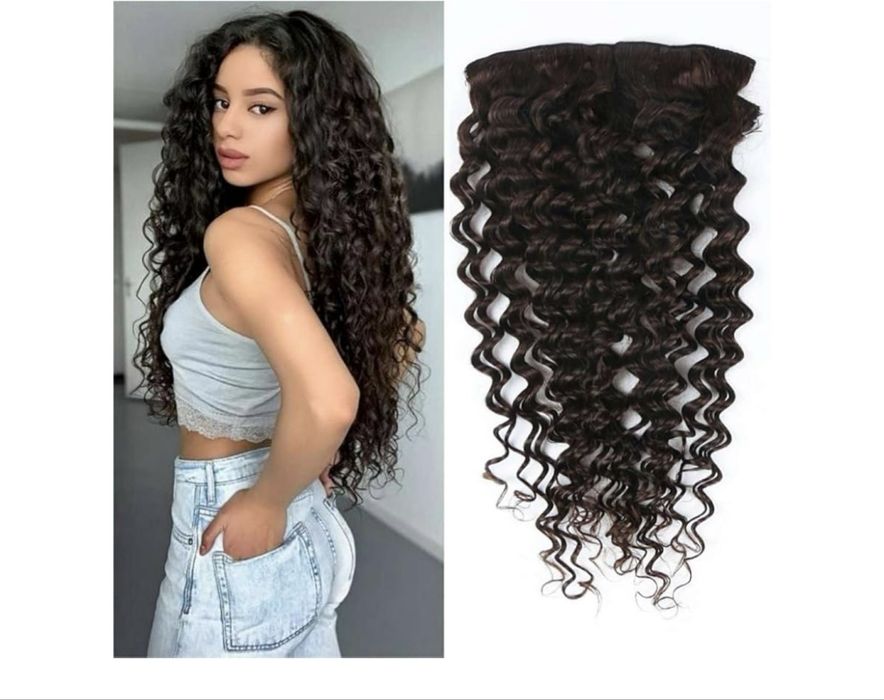 Extensii ondulate maro inchis 60cm 8bucati