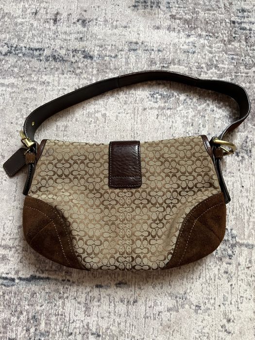 Coach Soho Signature дамска чанта с велурени елементи