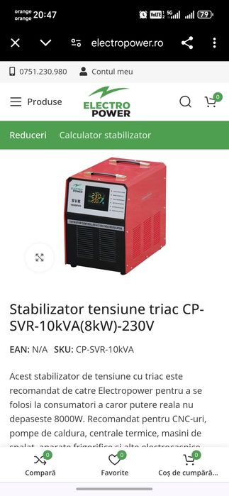 Vând sau schimb Stabilizator tensiune/2614 Ron preț magazin
