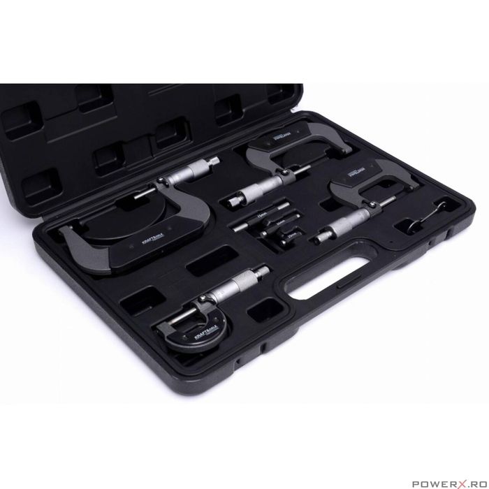 Set micrometru mecanic, 0-100 mm, 8 piese, Kraft