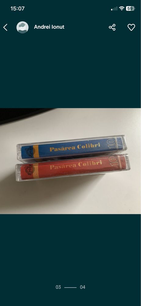 Casete audio sigilate Pasarea Colibri - 10 Ani Vol 1 si Vol 2 Rock