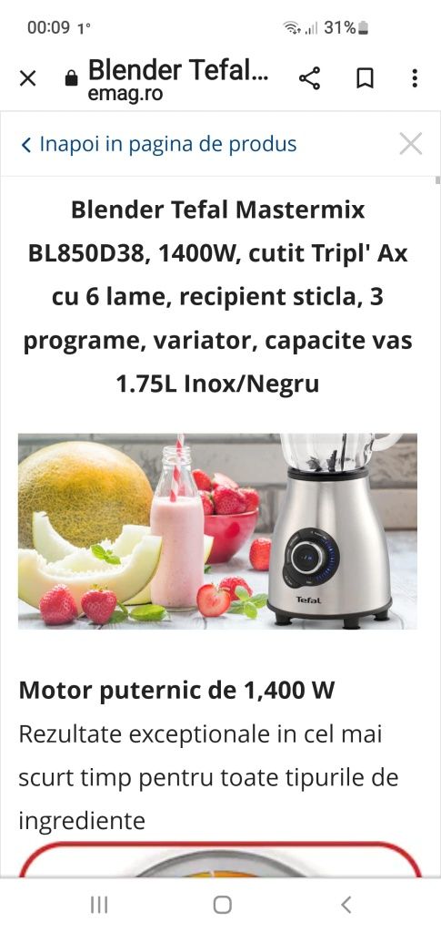 Blender Tefal Mastermix