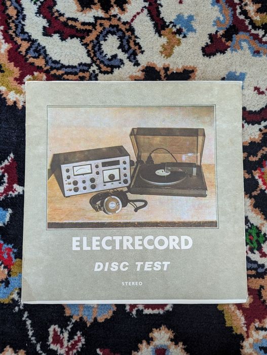 VG+ ELECTRECORD DISC TEST STEREO reglare verificare pick-up platane