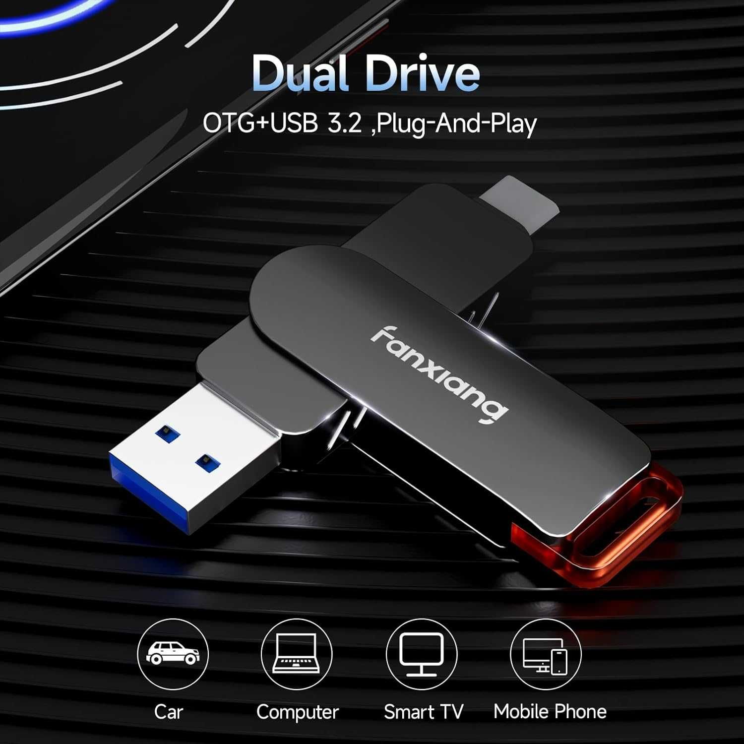 fanxiang 512GB USB стик, до 560 MB/s, тип C+ USB A USB3.2 Gen2