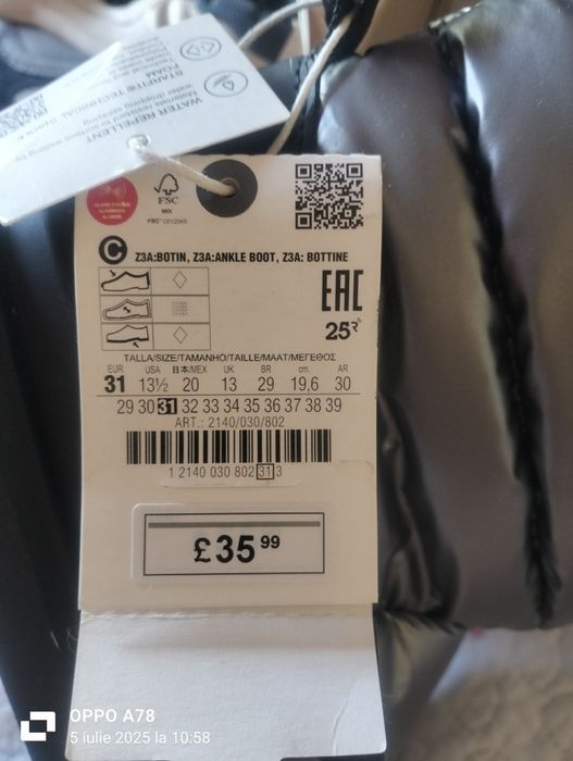 Încălțăminte copii Zara.