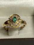 Inel aur 18kt.cu smarald si diamante