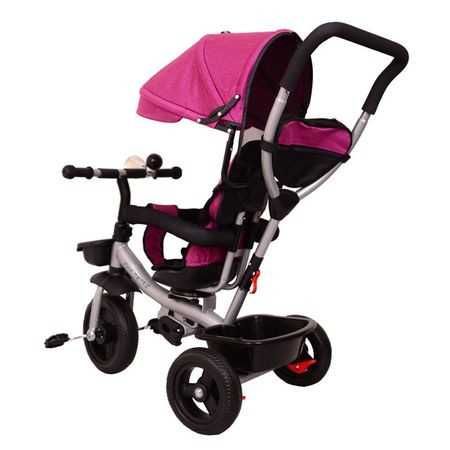 Tricicleta pentru copii Eco Trike, gri/roz/albastru