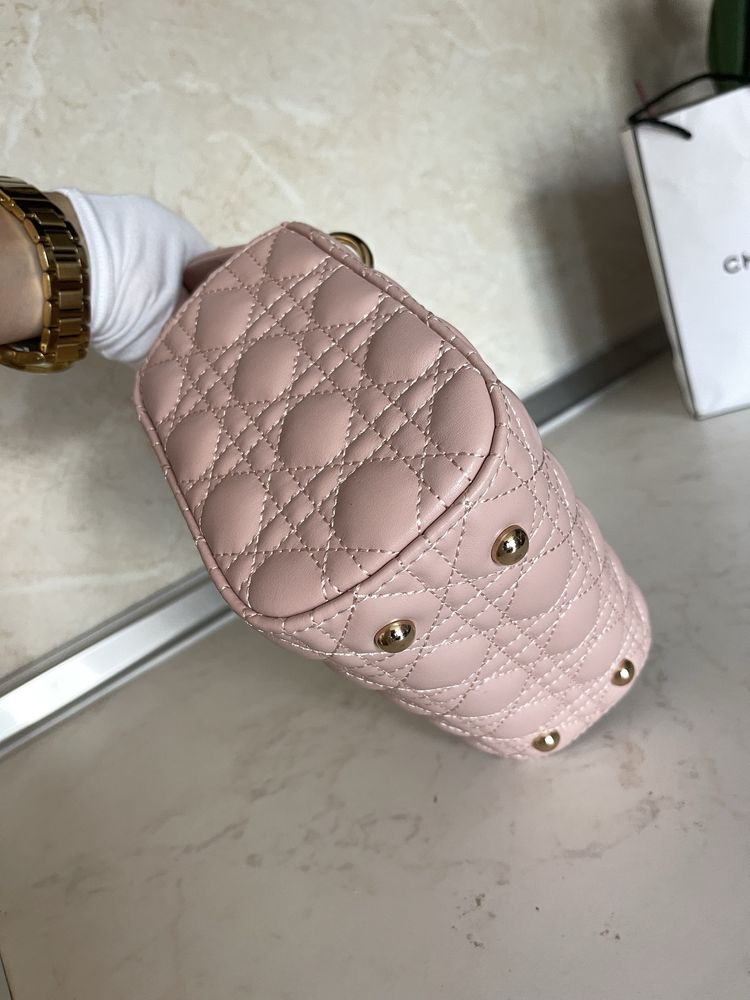 Чанта Lady Dior mini пудра