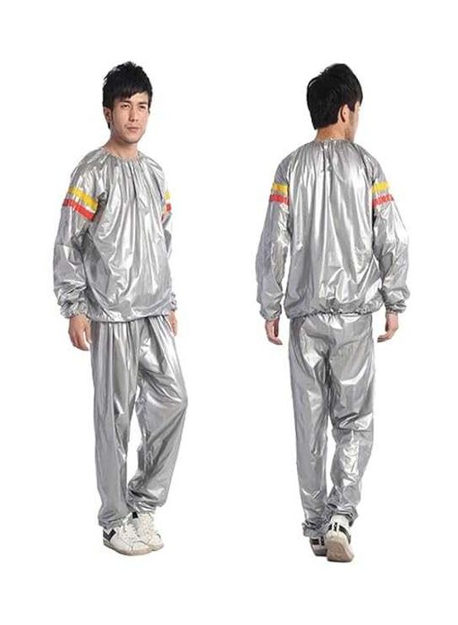 Costum sauna pentru slabit, unisex, format din 2 parti, gri