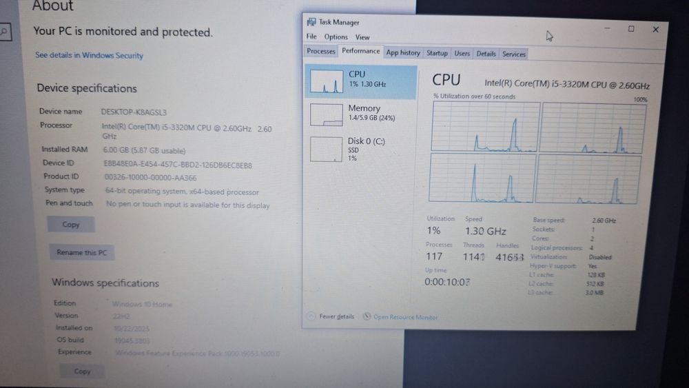14' HD+ HP Elitebook 8470p Intel Core i5-3230M/6GB/120GB SSD/Win 10