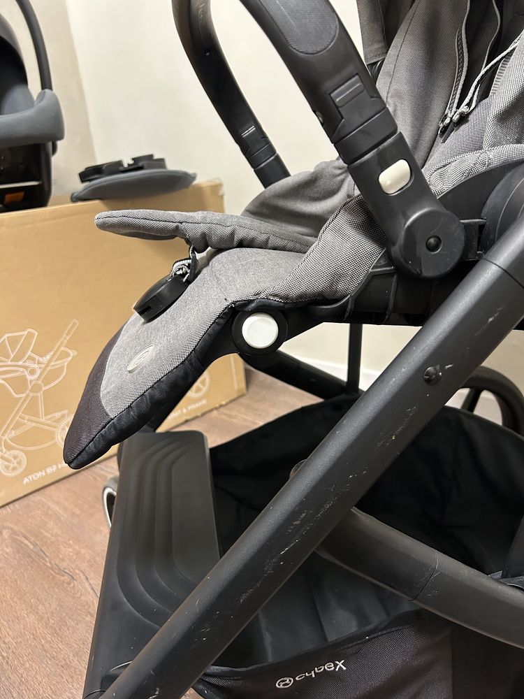 Комбинирана бебешка количка 3-в-1 Cybex TS Balios S LUX BLK, Soho grey