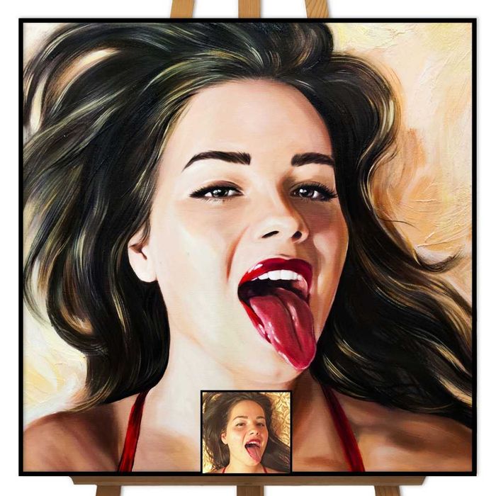 Cadoul perfect,portrete originale pictate ulei pe dupa fotografie