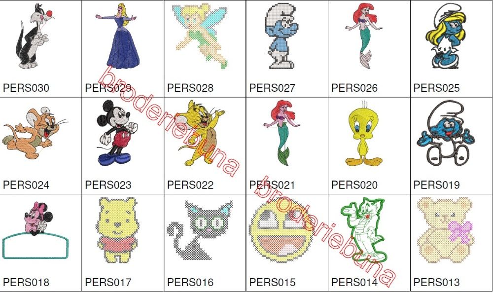 programe de broderie pentru COPII vol.1/ personaje celebre