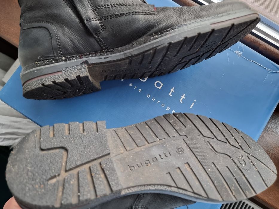 Ghete bugatti  negre din piele