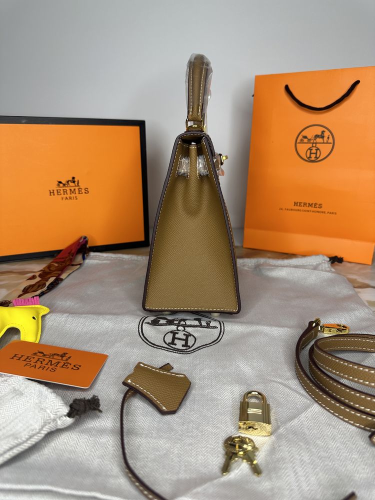Geanta de lux HERMES Kelly 25 cm piele naturala 100% cadou (28
