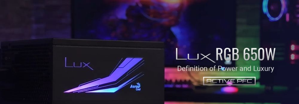 захранване AeroCool PSU LUX RGB 750W ,RGB Addressable Bronze 88 % Нов