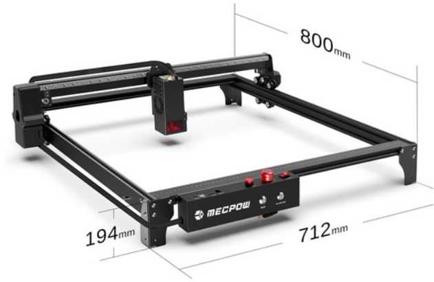 Laser CNC Mecpow X5 Pro, 22W Optic Real, 600x600mm, air assist- NOU