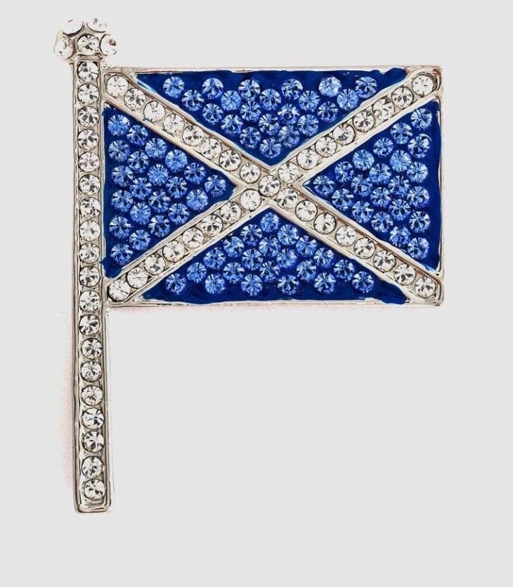 Брошка Шотландия - Crystal Scottish Flag Brooch