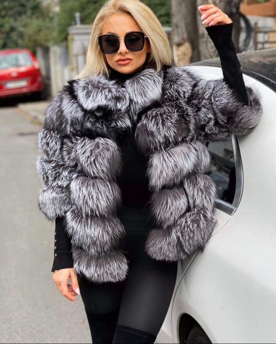 Blana naturala de vulpe argintie