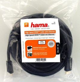 Кабел 15м HAMA 122109 HDMI мъжко - HDMI мъжко, 15 м, Позлатени конекто