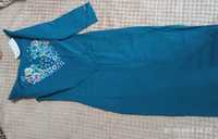 Продам платье бюрозово-синего цвета размер 46-48