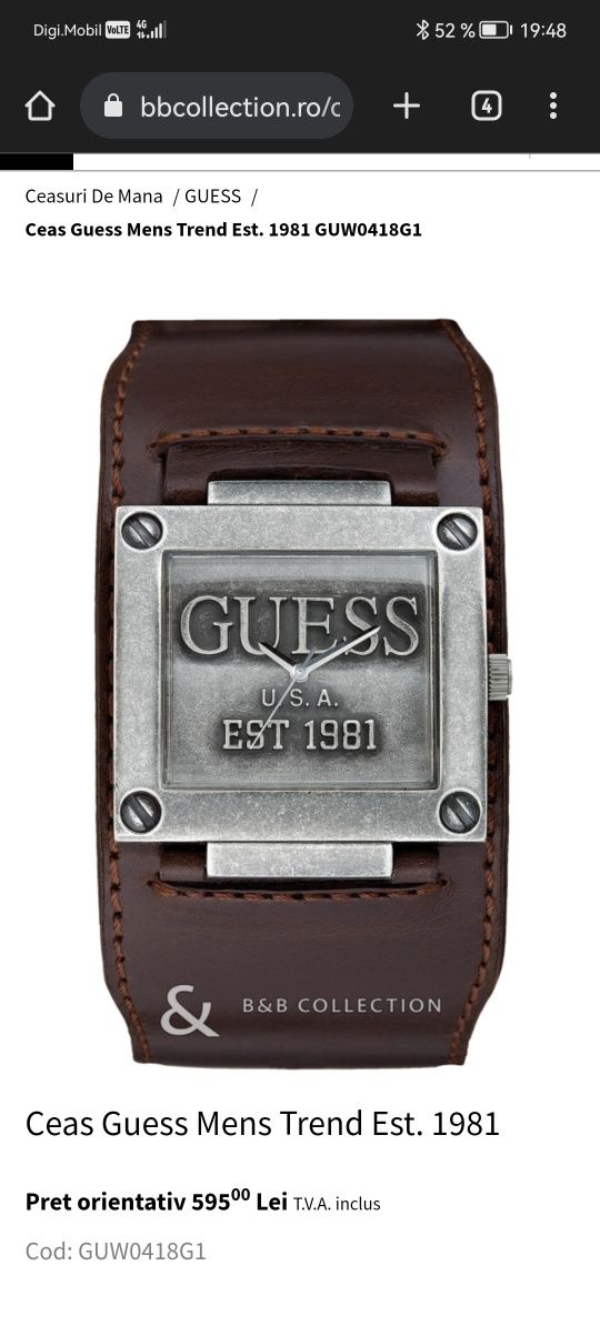 Ceas si Curea GUESS