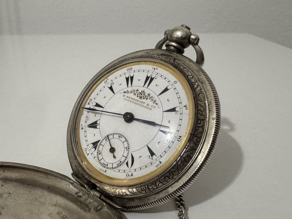 Rar! Ceas de buzunar Bilodes Serkisoff Constantinople, otoman. Argint