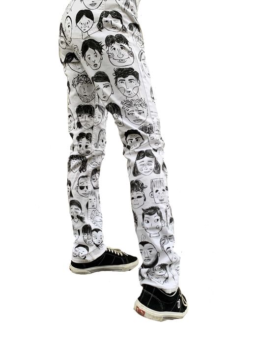 Blugi H&M pictați manual