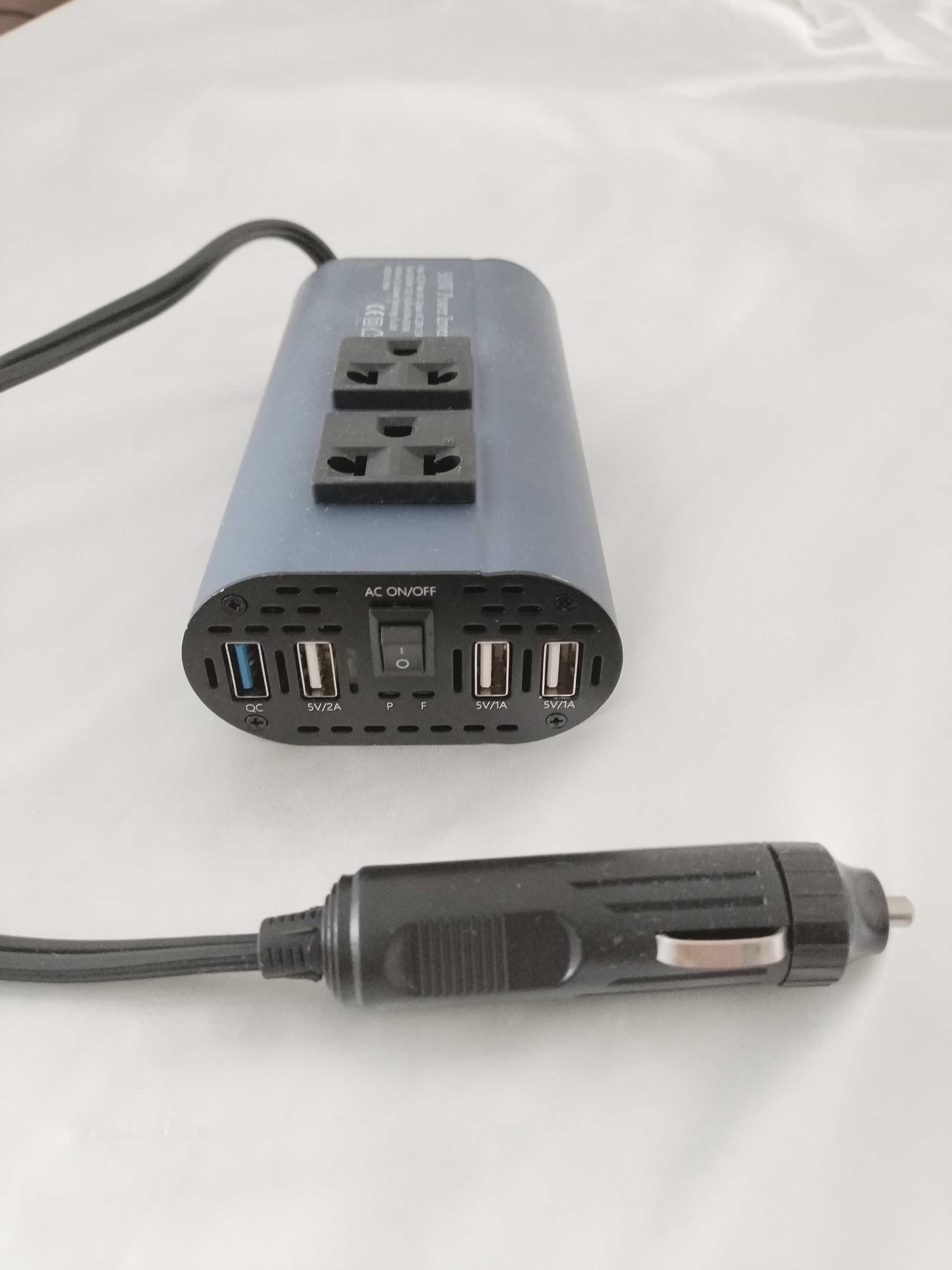 Инвертор на ток за автомобил - 220 V на 500 W + USB изходи