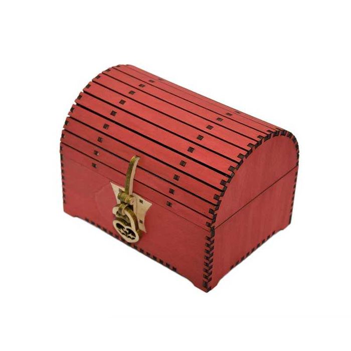 Cufaras Rosu din lemn, 14 x 10 x 11 cm