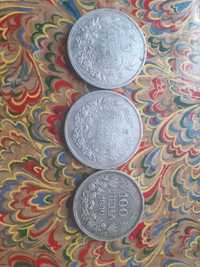 Три монети две 5 лв от 1894 и една 100 лв от 1930 г.