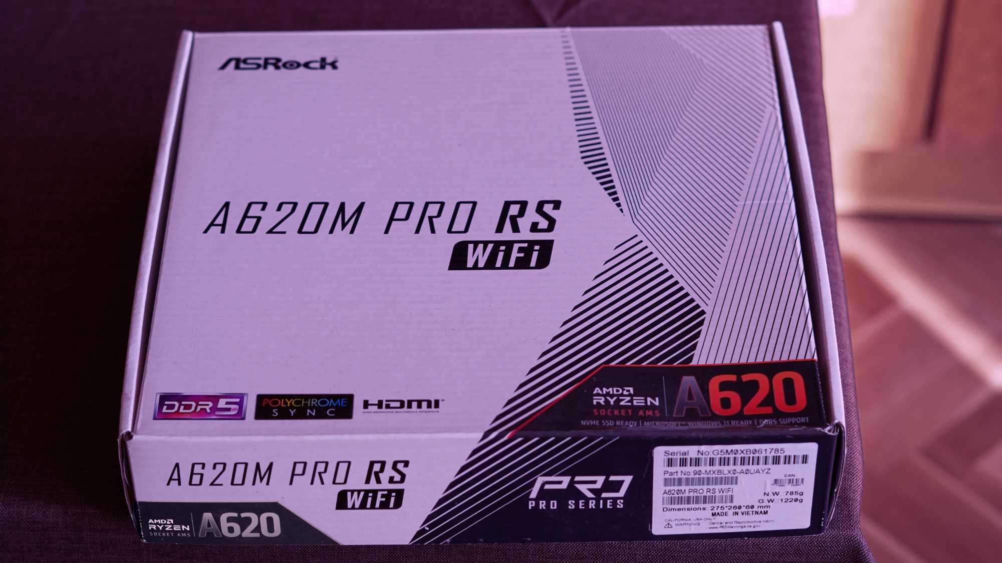 ASRock A620M Pro RS WiFi, A620, AM5, DDR5, PCIe 4.0