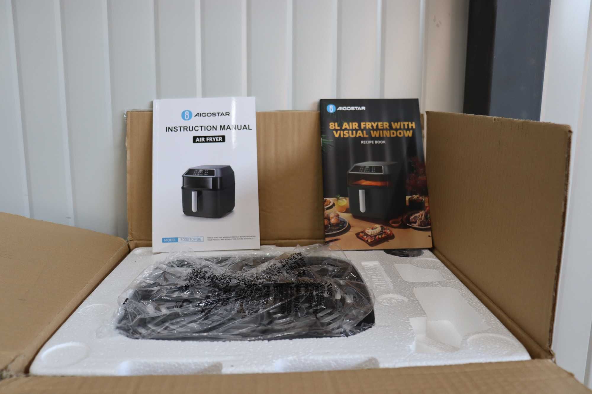 Air Fryer Aigostar с рецепти, 8L, 1700W, 12 Програми, книжка с рецепти